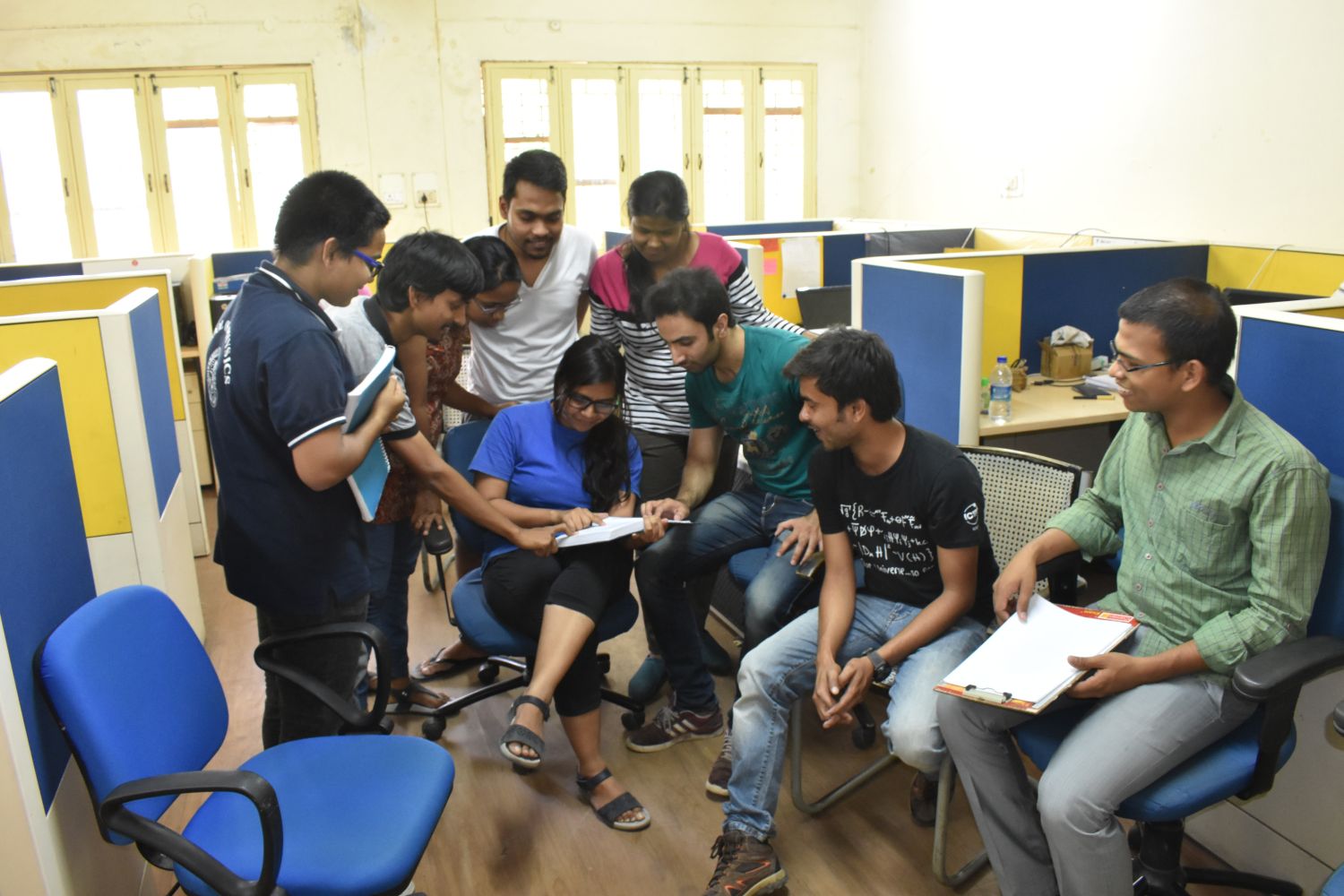 Students studying in the physics department